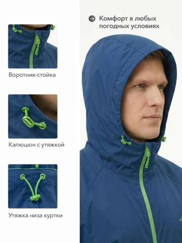 Куртка ветрозащитная "Бора" (синий)