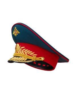 Фуражка генеральская МО парадная (морская волна, тулья 8,5 см.) 