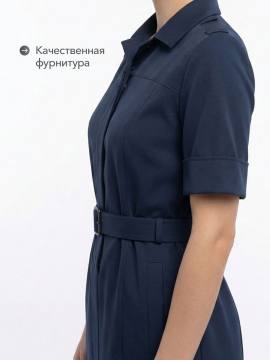 Платье с коротким рукавом для сотрудников ФСИН (серо-синий)
