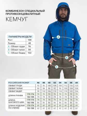Комбинезон специальный противоэнцефалитный "Кемчуг" (синий/хаки)