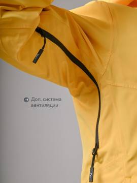 Куртка демисезонная женская 2 в 1 "Онега" (желтый/бирюзовый)