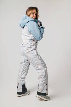 Комбинезон утепленный женский "Кухта" (бирюзовый/светлый камуфляж)