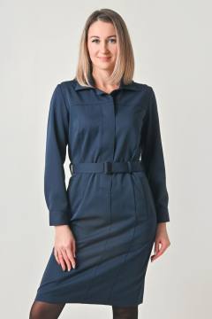 Платье с длинным рукавом для сотрудников ФСИН (серо-синий)