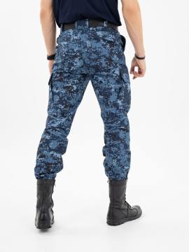 Брюки летние "Бастион" (рип-стоп смесовый, синяя "цифра")