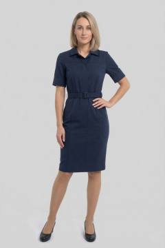 Платье с коротким рукавом для сотрудников ФСИН (серо-синий)