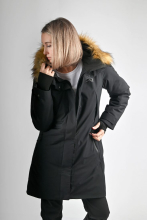 Куртка-парка утепленная удлиненная женская "Элиста" (черный)