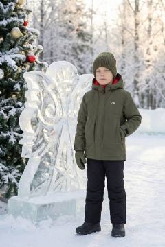 Костюм утепленный детский "Енот" Н (канада, оливковый/черный)