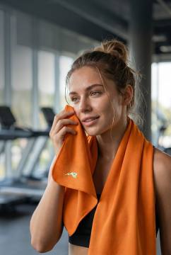 Полотенце спортивное из микрофибры 50х100 (оранжевый)