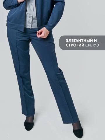 Брюки офисные женские для сотрудников ФСИН (серо-синий)
