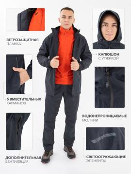 Костюм ветрозащитный "Борей" проклеен. (темно-синий)