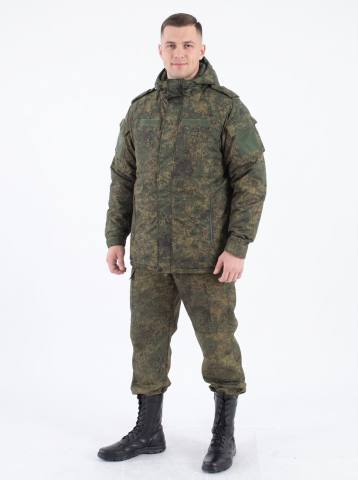 Куртка зимняя МО (микро рип-стоп, зеленый камуфляж "цифра") 