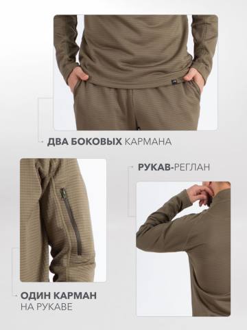 Костюм флисовый (олива, "вафля")