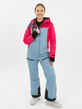 Комбинезон утепленный женский "Кухта" (ярко-розовый/бирюзовый)