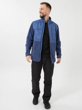 Куртка флисовая с накладками "Багул" (серо-синий)