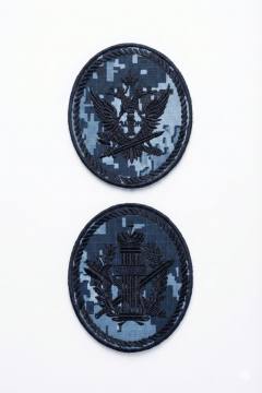 Комплект шевронов вышитый ФСИН сотрудник учреждений ("меркурий")