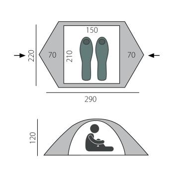 Палатка BTrace "Point 2+" (зеленый/бежевый)