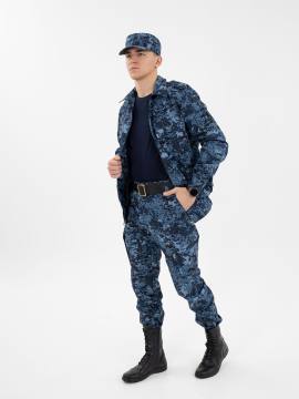 Куртка летняя "Бастион" (рип-стоп смесовый, синяя "цифра")