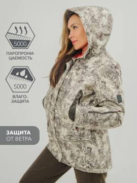 Куртка утепленная женская "Зима" (светлый камуфляж 2293)
