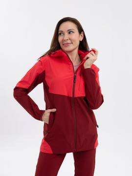 Куртка летняя женская Softshell "Лена" (коралл/бордовый)