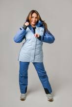 Костюм утепленный женский "Зима" (голубой/синий, с сумкой)
