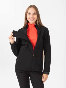 Куртка женская Softshell "Амга" (черный/серый)