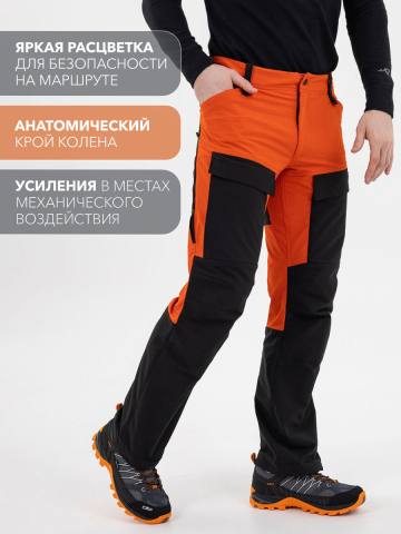 Брюки летние треккинговые Softshell "Трек-Н" (терракот/черный)