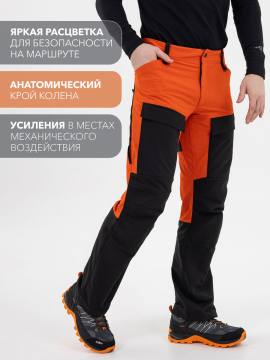 Брюки летние треккинговые Softshell "Трек-Н" (терракот/черный)