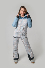 Комбинезон утепленный женский "Кухта" (бирюзовый/светлый камуфляж)