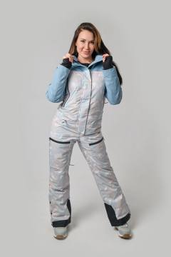 Комбинезон утепленный женский "Кухта" (бирюзовый/светлый камуфляж)