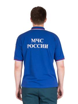 Рубашка-поло МЧС с триколором с к/р (синий)