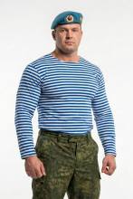 Фуфайка-тельняшка тонкая (голубой), кулирная гладь