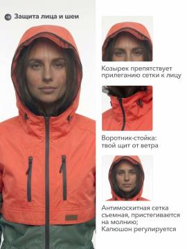 Комбинезон противоэнцефалитный женский "Кемчуг" (коралловый/серо-зеленый)