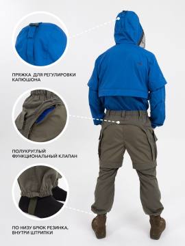 Комбинезон специальный противоэнцефалитный "Кемчуг" (синий/хаки)