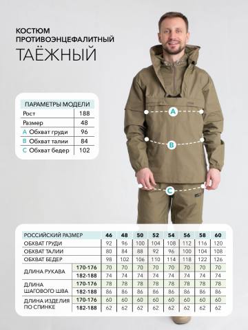 Костюм противоэнцефалитный с пропиткой "Таежный-Проф" (оливковый)