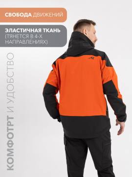 Куртка летняя треккинговая Softshell "Трек-Н" (терракот/черный)