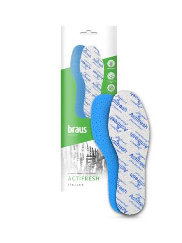 Стельки всесезонные BRAUS "ACTIFRESH" (латекс+хлопок)