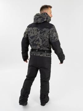 Комбинезон утепленный "Аркуда" (зеленый камуфляж/черный)