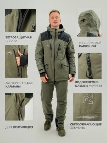 Костюм ветровлагозащитный "Росомаха" (хаки)