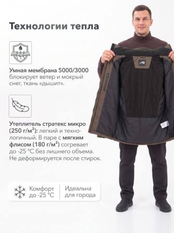 Куртка утепленная "Маджар" (темный хаки)