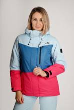 Куртка утепленная женская "Анжа" (небесно-голубой/синий/фуксия)