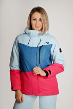 Куртка утепленная женская "Анжа" (небесно-голубой/синий/фуксия)