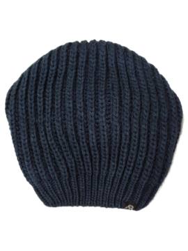 Шапка вязанная унисекс Rosomaha (синий джинс) с полоской флиса