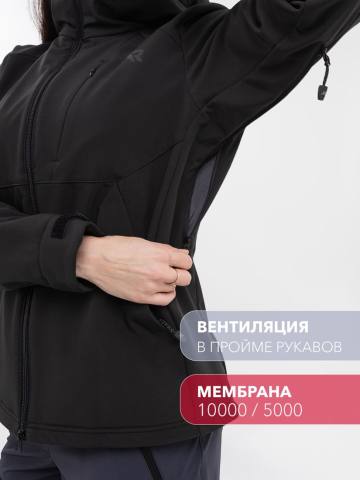 Куртка женская Softshell "Береть" (черный/серый)