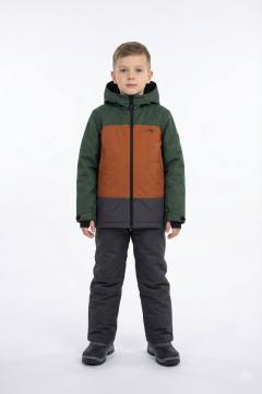 Костюм утепленный детский "Енот" Н (олива/терракот/серый)