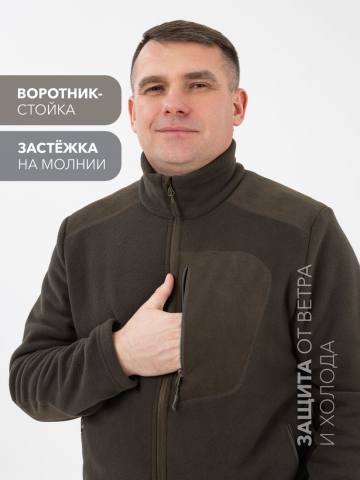 Куртка мужская "Чегет" (флис 400 оливковый 332)