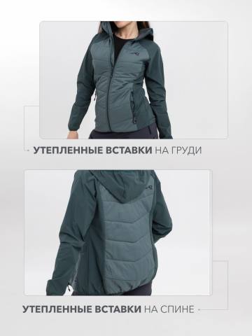 Куртка женская комбинированная Softshell "Кама" (темная бирюза)