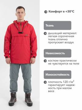 Костюм противоэнцефалитный "Тайга-С" (красный/темно-серый)