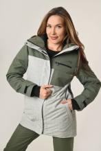 Куртка-парка утепленная женская "Ангара" (олива/серый меланж 10 000)
