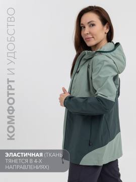 Куртка летняя женская Softshell "Лена" (светлая бирюза/темная бирюза)