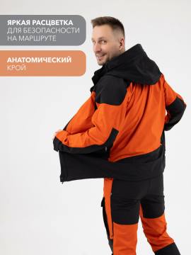 Куртка летняя треккинговая Softshell "Трек-Н" (терракот/черный)